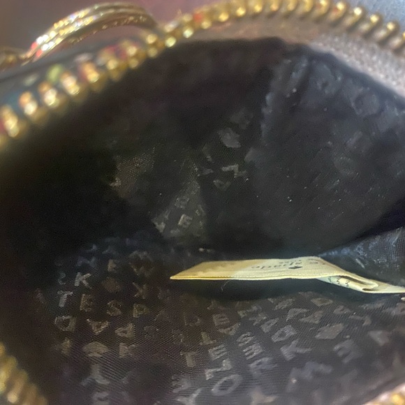 KATE SPADE FLORAL KEYCHAIN Wallet COTTAGECORE 14K GOLD-TOUCHED BLACK WHITE LUX - Picture 8 of 9